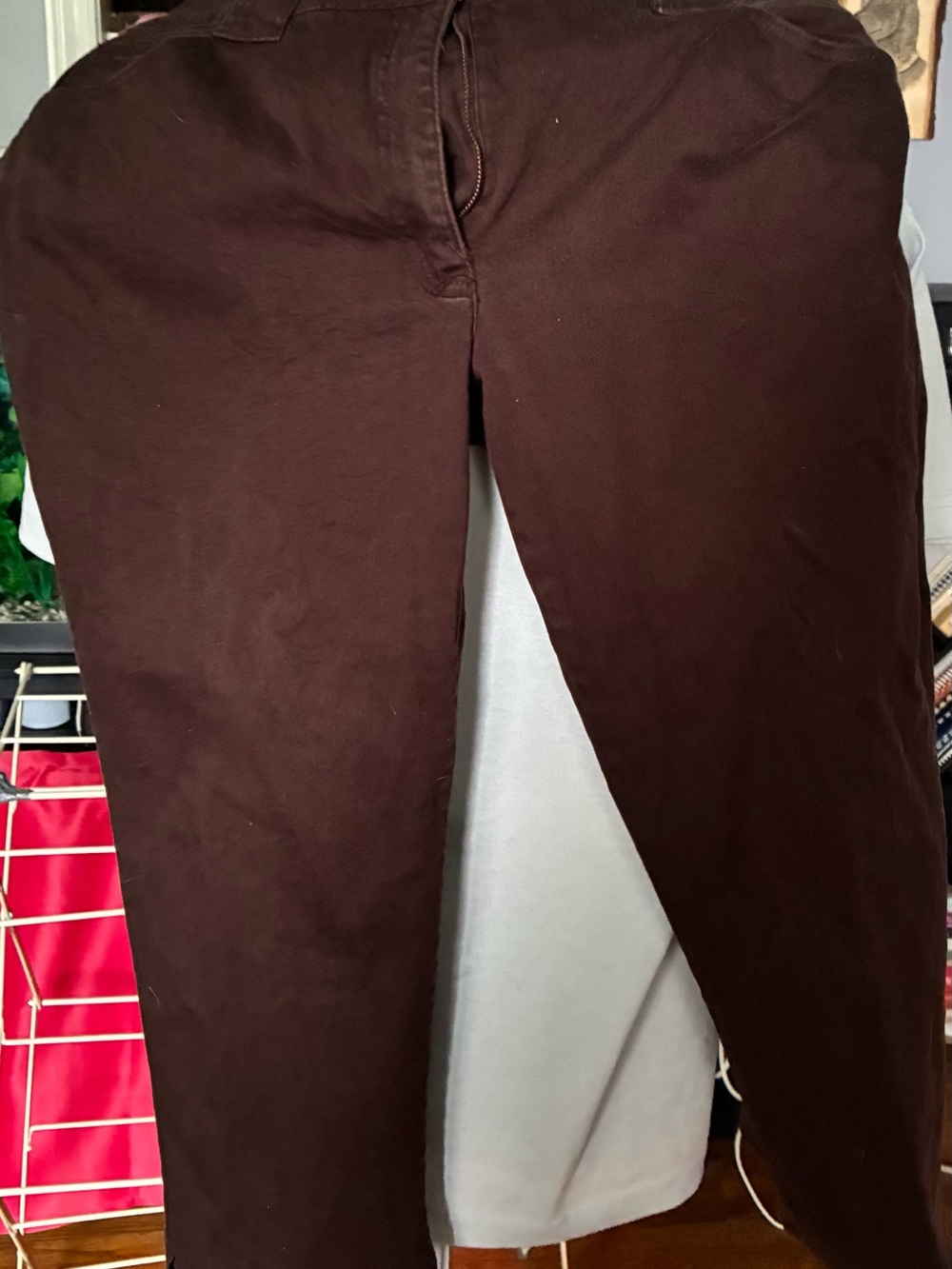 Men's Dark Brown Casual Pants - Classic Straight Fit